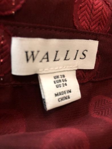 Wallis wine chiffon blouse & cami top (size 28)