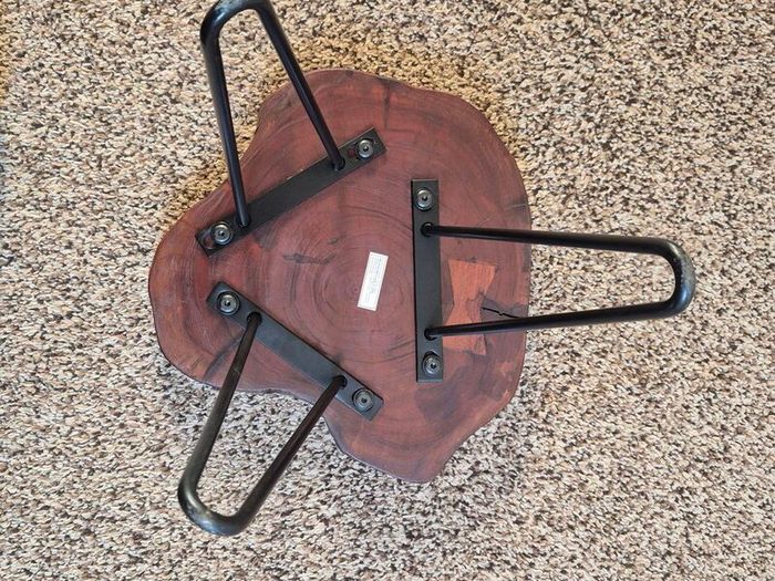 Rustic Live Edge Wood Side Table  Accent Table