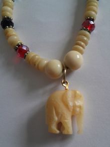 Necklace With Carved Elephant