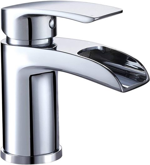 FREE EXPRESS SHIPPING Basin Taps Waterfall Mixers Bathroom Sink Mixer Tap Semi-open with UK Hoses Chrome Brass