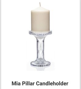 Two Newgrange Mia Pillar Candle Holders & Candles