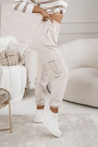 Stone cuffed cargo trousers