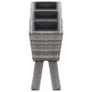 Garden Raised Bed with Legs and 3 Pots 72x25x50 cm Poly Rattan Grey Image 3