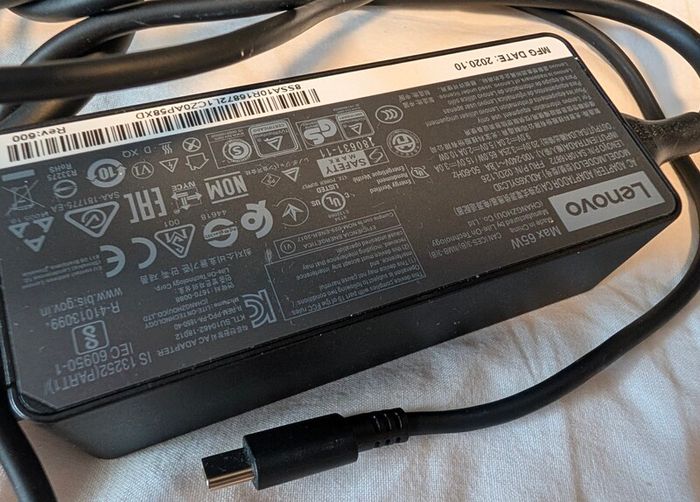 Genuine Lenovo 65W adapter, charger. usb C type
