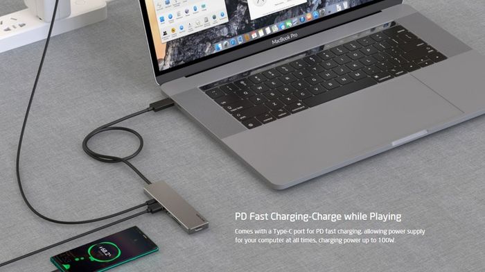 Wavlink USB-C Travel Universal Mini Dock USB Hub & HDMI UHD/4K@30Hz & TF/SD Card Reader & PD Power Adapter (UHP3407) (Brand New/Warranty)