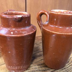 2 Stoneware Cream Pots
