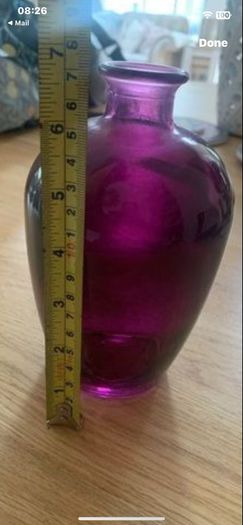 vase small decorative piece purple glass
