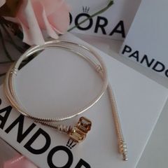 pandora necklace with gold clasp