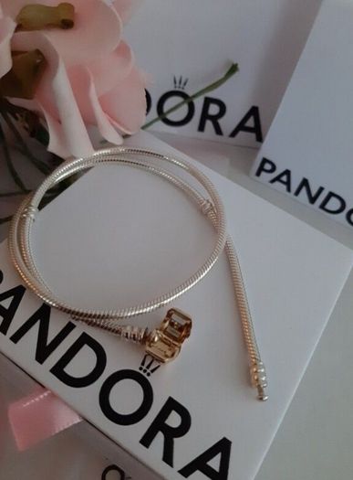 pandora necklace with gold clasp