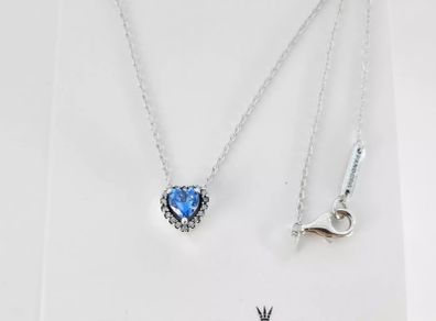 Pandora Sparkling Elevated Heart Ocean Blue