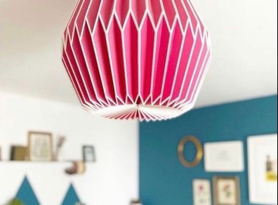 Ian Snow pink pleated lampshade
