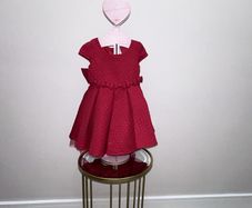 Cute Baby Girls Red Dress from Dunnes Stores. Age 9-12 months / EU 74cm