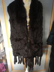 Fur knitted scarf with pockets, as new