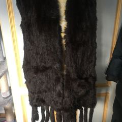 Fur knitted scarf with pockets, as new