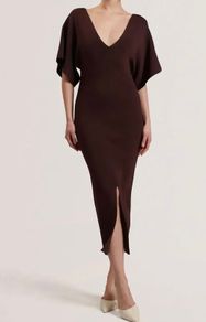 ted Baker chocolate brown knitted dress size 14
