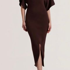 ted Baker chocolate brown knitted dress size 14
