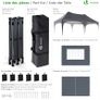 3mx6m Pop Up Gazebo with 6 Removable Sidewalls & 6 Weight Bags, Carry Bag Included - Marquee Garden Party Tent Outdoor, Waterproof, Anti-UV, Ideal for Camping, Festivals and Weddings, Grey Image 2