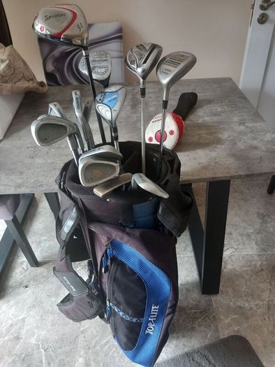 golf Set. golf clubs and bag.  Golf balls