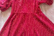 M&amp;S Red Sparkly lined Dress. Age 5-6 .. Red Sparkly