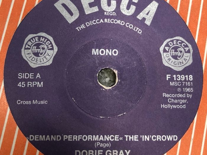 Dobie Gray - The In Crowd (1982 reissue) 7"