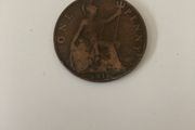 English one penny 1896,1900,1915,1915,1919