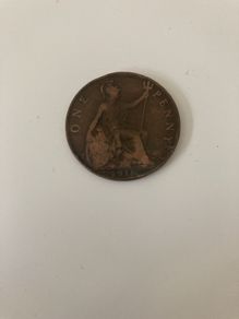 English one penny 1896,1900,1915,1915,1919