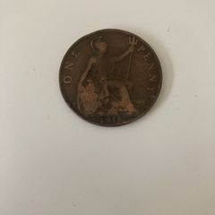 English one penny 1896,1900,1915,1915,1919