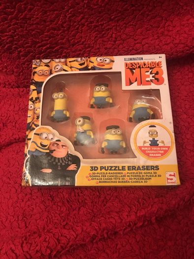 Brand new despicable me erasers 5 pack