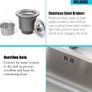 Undermount Single Bowl, 46/46cm Large Kitchen Sink Workstation, T304 Stainless Steel Kitchen Sink with Drain Assembly and Removable Strainer for Easy Cleaning Brushed Image 5