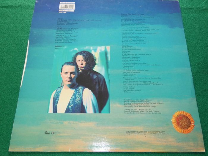 Tears For Fears Sowing The Seeds Of Love (full Version) 12 Inch Single Uk Pressing 1989