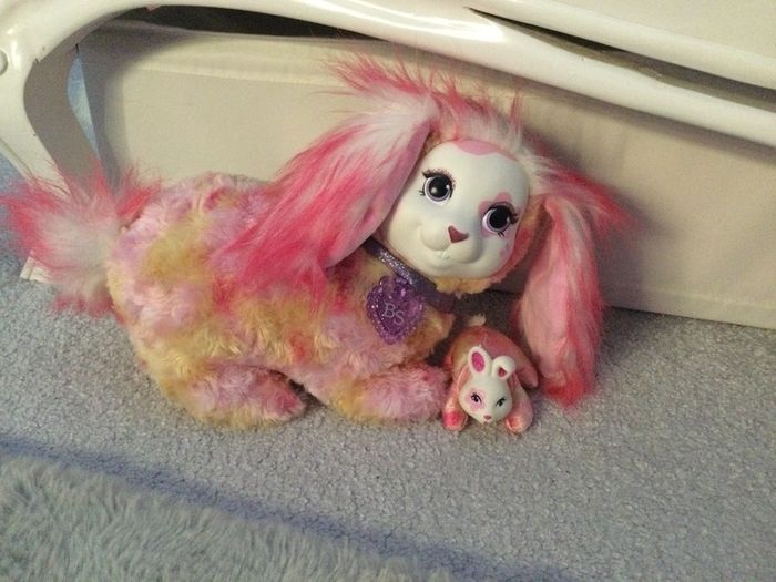Mammy and baby rabbit teddies