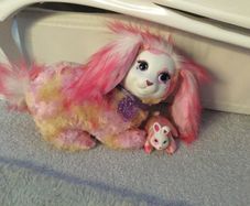Mammy and baby rabbit teddies