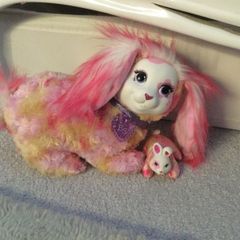 Mammy and baby rabbit teddies