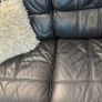 Black Leather 2 Seater Sofa Excellent Condition Image 2