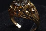 Vintage French 18ct Gold Diamond Ring Eagle Head Hallmark