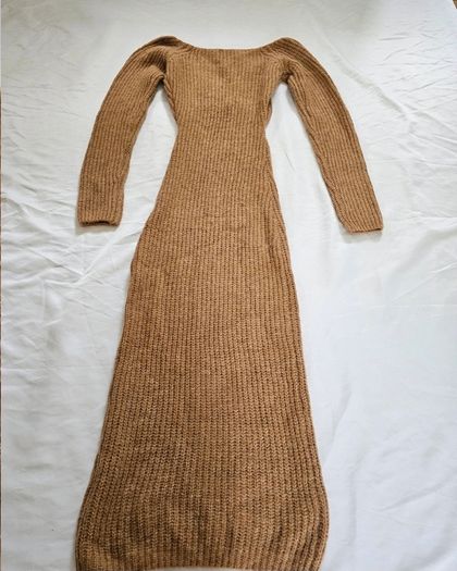 Bardot Brown Knit Cutout Midi Dress RRP 120E