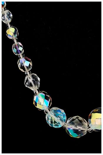 Vintage Aurora Borealis Crystal Bead Necklace Art Deco Bridal Jewellery