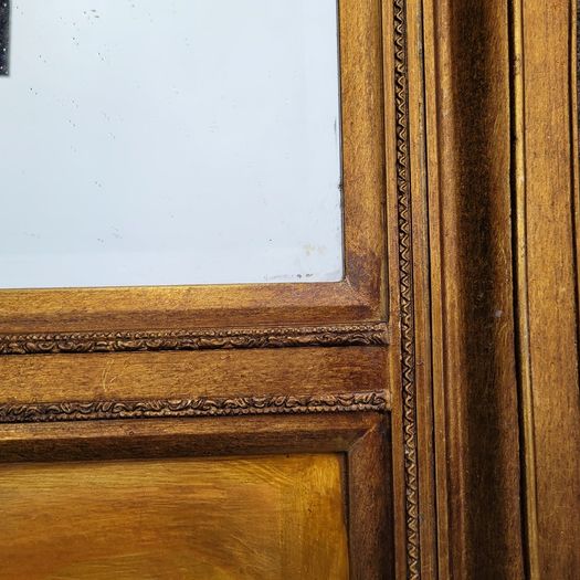 Antique giltwood overmantle with handpainted panels