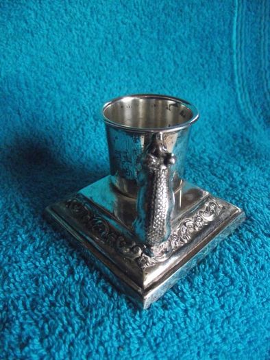 Antique Silver Plate Table Vesta With Pig Striker - Early 1900's