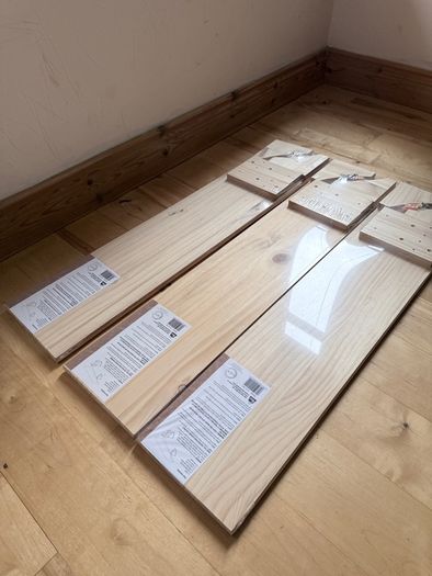 3 x Natural Wood Shelves (Brand New in Packaging)
