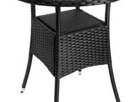 main image for ad _Polyrattan Side Table / Garden Table with Frosted Glass Table Top