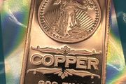 1avdp oz Fine 999 Copper Bullion Liberty Bar.(L)