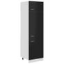 Refrigerator Cabinet High Gloss Black 60x57x207 cm Chipboard Image 4