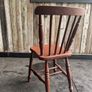 A set of 6 Victorian painted Elm stick back kitchen chairs. Image 10