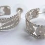 Vintage Sterling Silver Filigree Hoop Earrings Image 3