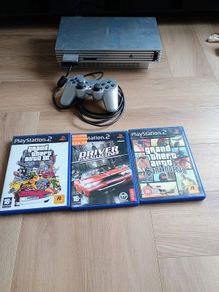 Playstation 2, memory card and games