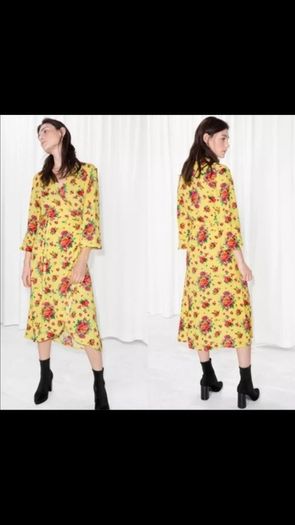 Yellow wrap dress