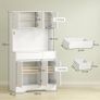 Modern Kitchen Sideboard with 4 Cabinets, 2 Drawers and Adjustable Shelves, 100x38x180 cm, White Image 2
