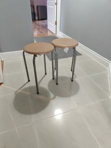 Two stools, used but sturdy