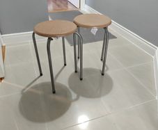 Two stools, used but sturdy